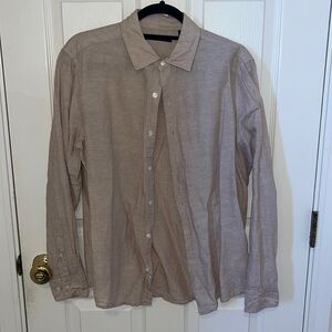 Perry Ellis Long Sleeve Button Down Linen Shirt Men’s Medium Sleeve Button Ties